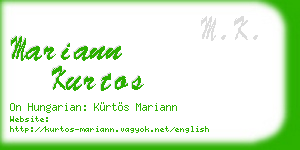 mariann kurtos business card