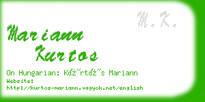 mariann kurtos business card